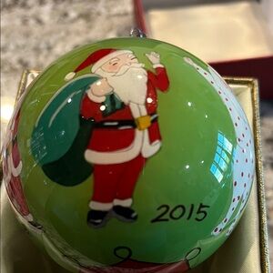 Pier 1 Santa Claus Ornament with Green and Red Accents
